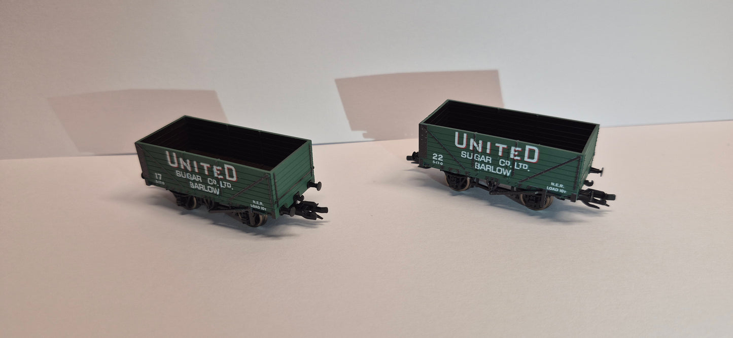 Peco TTC030 - TT:120 7 Plank Open Wagon, United Sugar Co., Twin Pack - Grandad's Train Shop Special Edition