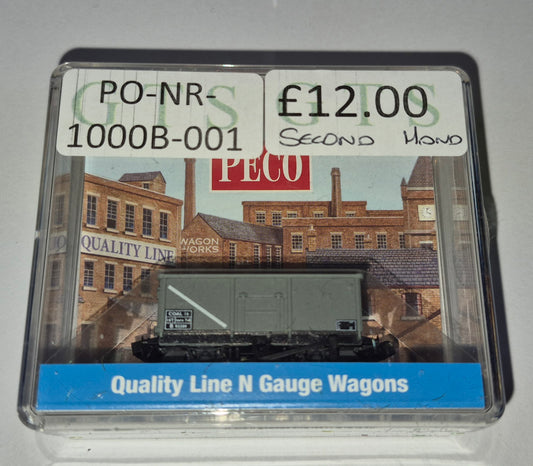 Peco NR-1000B - BR 16 Ton Mineral (Coal) Wagon , Unfitted, Grey (PRE OWNED)