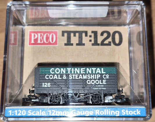Peco TTC024A - TT:120 7 Plank Open Wagon, Continental Coal & Steamship Co., - Grandad's Train Shop Special Edition