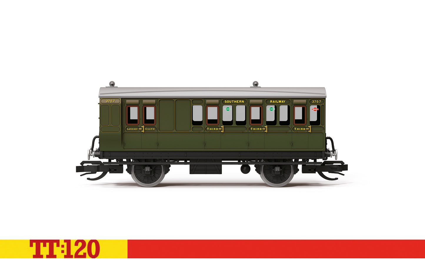 Hornby TT4053 - SR - 4 Wheel - '3757' - Third Class Brake Coach