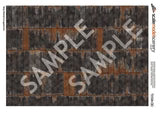 Scale Model Scenery TX104 - OO Rusty Black Painted & Weathered Corrugated Iron Texture Paper (Pack of 5) - OO Gauge