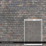 Scale Model Scenery TX184 - OO Mixed Grey Roof Slates Texture Paper (Pack of 5)  - OO Gauge