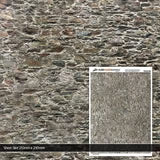Scale Model Scenery TX220 - OO Old Stone Wall Texture Paper (Pack of 5) - OO Gauge