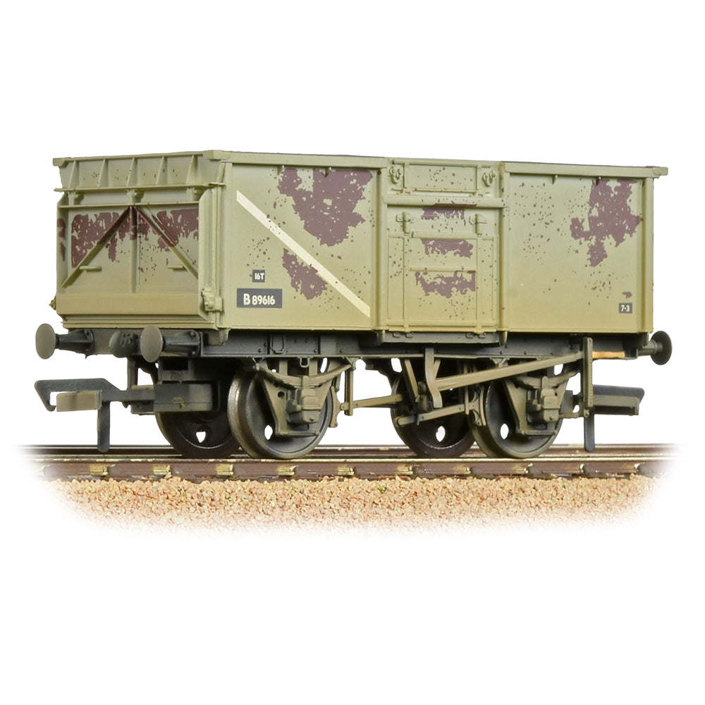 Bachmann 37-225J - BR 16 Ton Steel Mineral Wagon Top Flap Doors BR Grey (Weathered)
