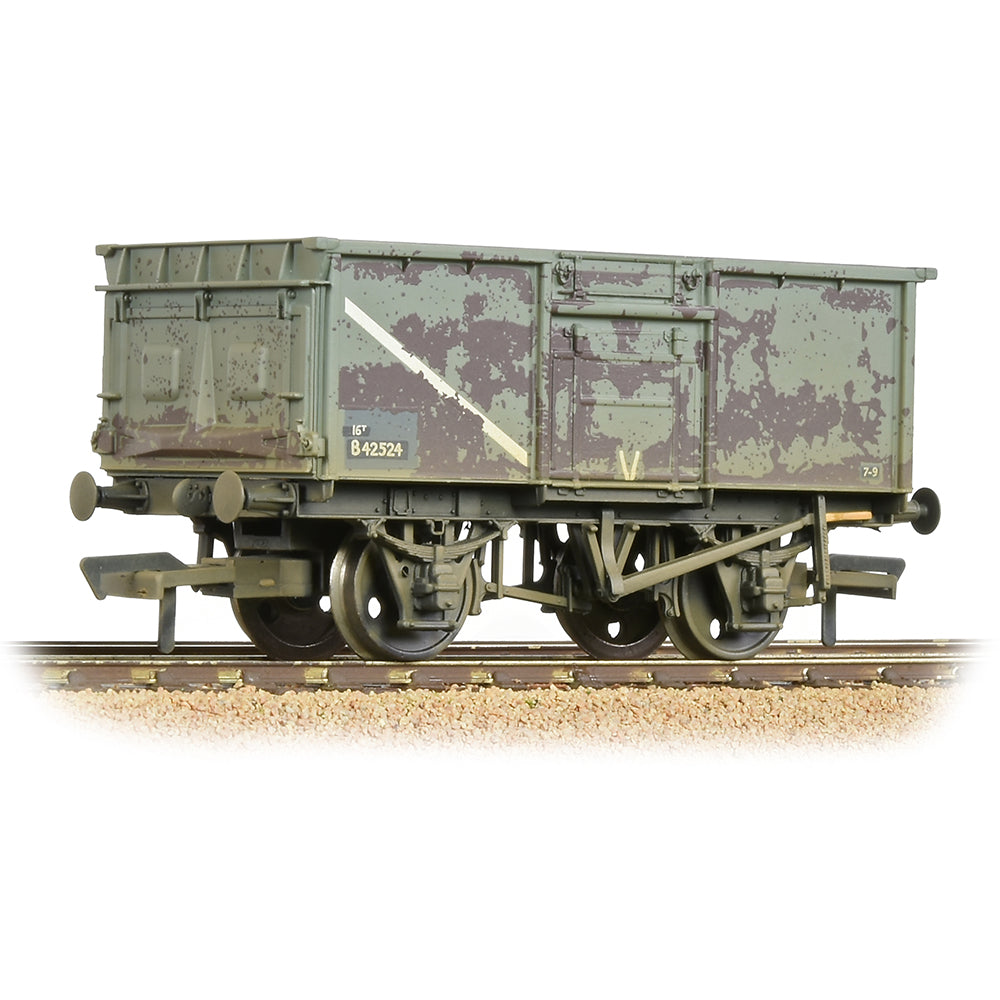 Bachmann 37-227B - BR 16 Ton Steel Mineral Wagon BR Grey (Weathered)