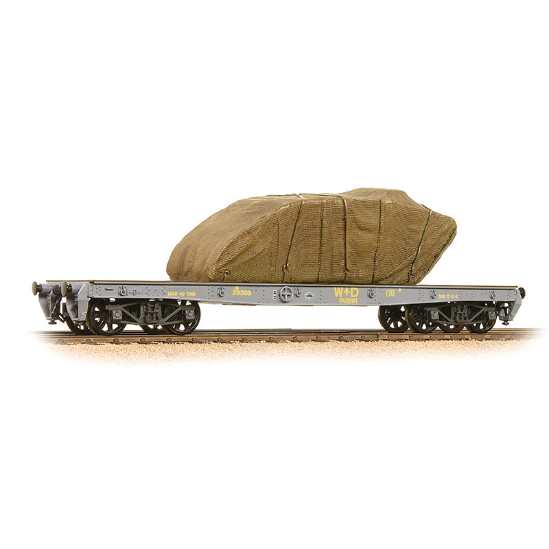 Bachmann 38-740 - War Office 'Parrot' Bogie Wagon WD Grey With Sheeted Tank